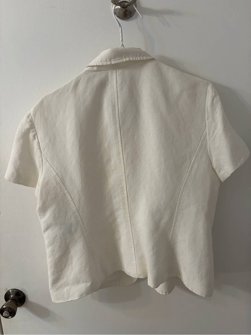 Kasper White Short-Sleeve Linen-Blend Blazer - Picture 3 of 5